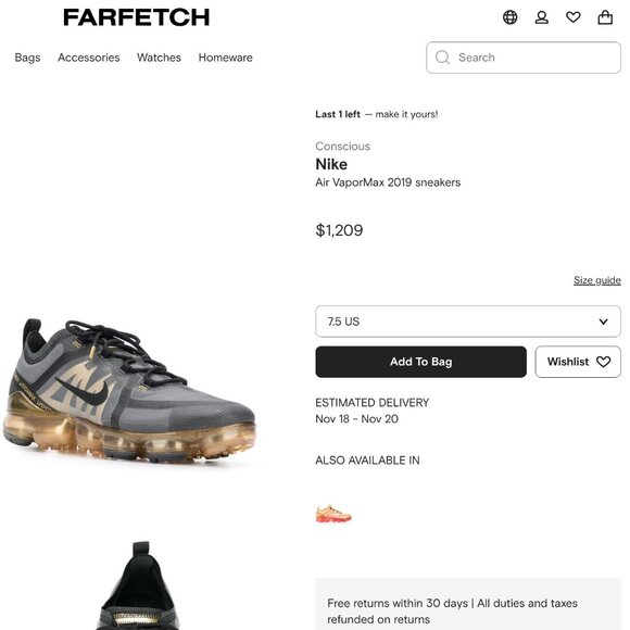 Rare Nike Air VaporMax Sneakers Running Shoes Trainers Collectable Streetwear - Picture 14 of 15